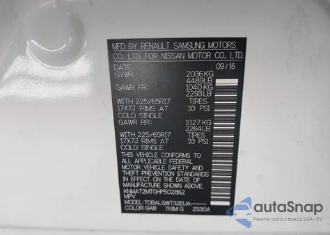 2017 Nissan Rogue Sv из США, поврежденный, VIN KNMAT2MT0HP502862